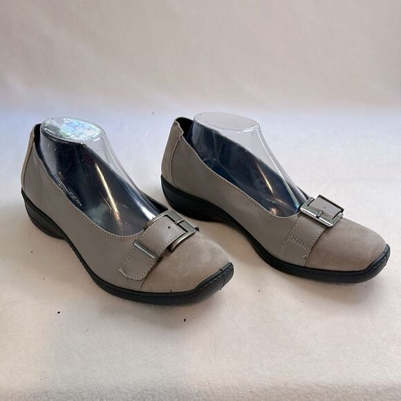 Hotter Taupe Mules with Buckle Detail - Picture 3 of 8